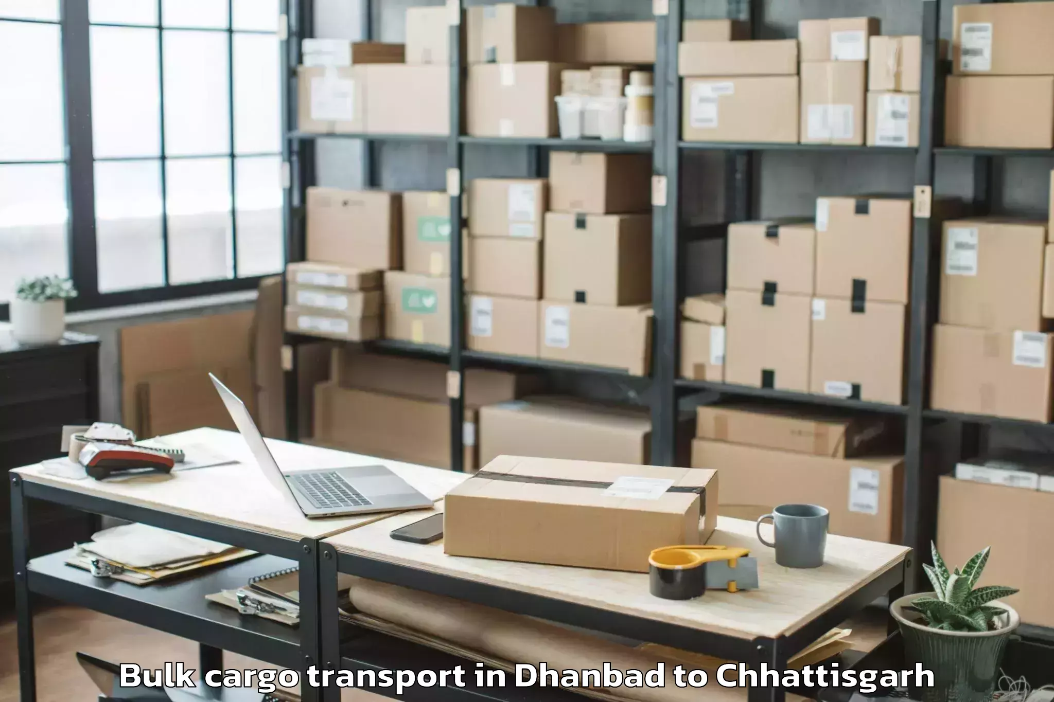 Professional Dhanbad to Pithora Bulk Cargo Transport